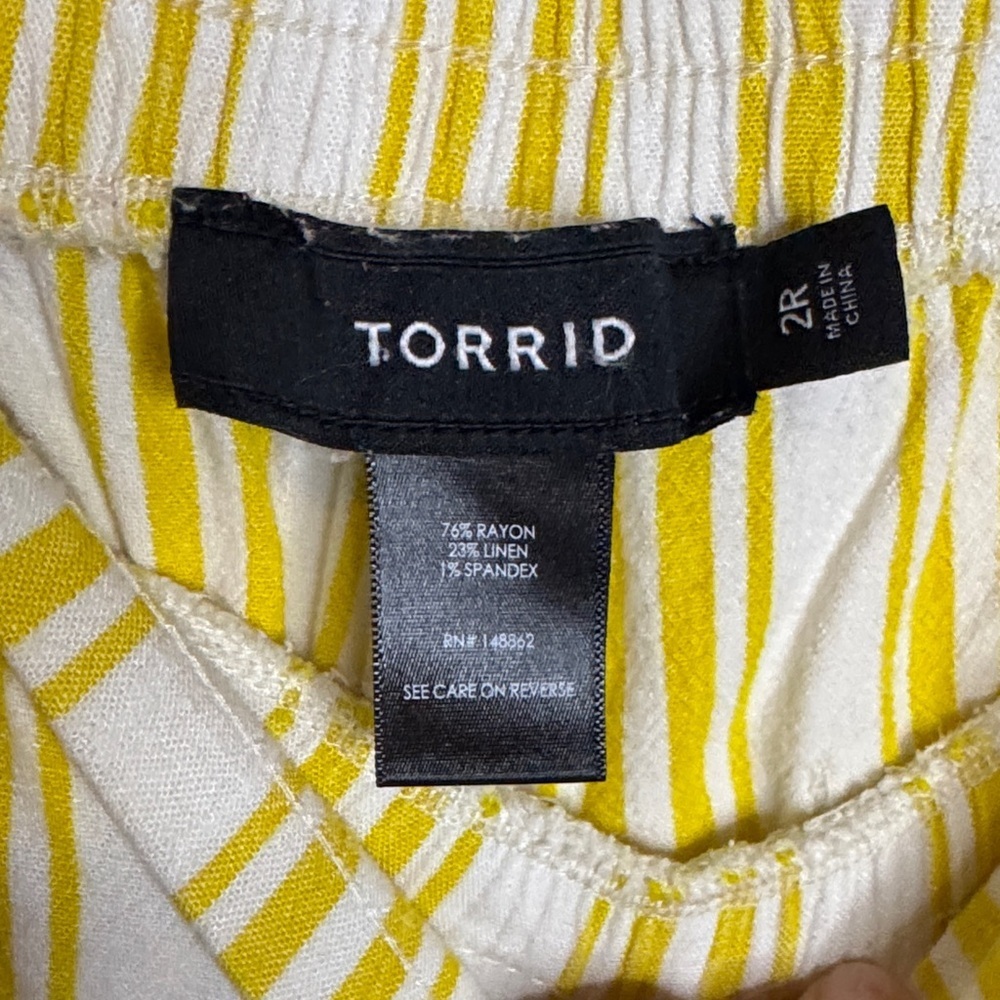 TorridStriped Yellow and White Pants - Picture 3 of 3